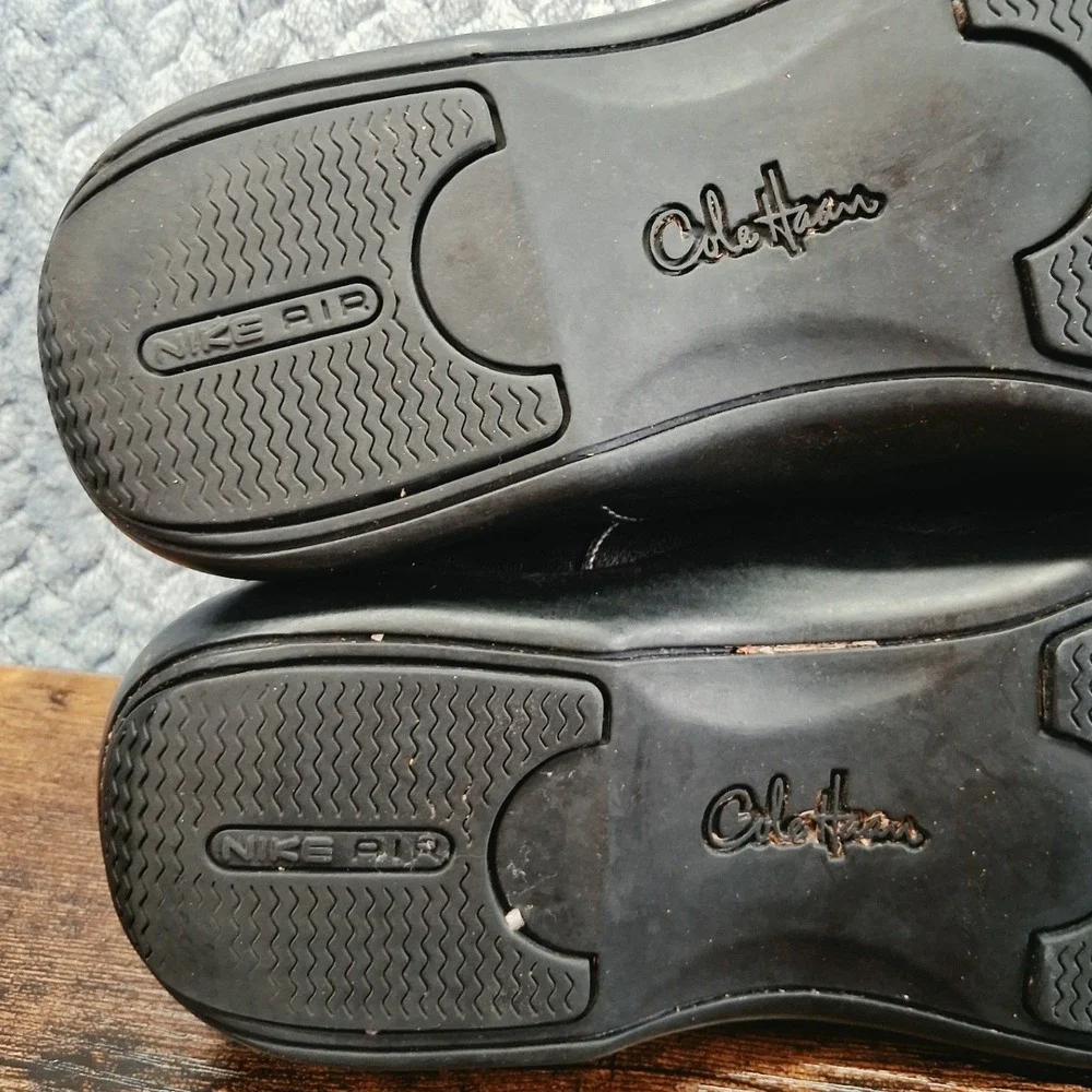 Cole Haan Mens Black Leather Nike Air Slip On Loafers C07352 Size 11M